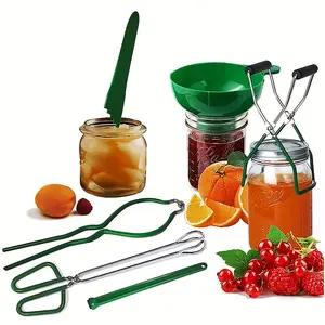 Ultimate 6pc Stainless Steel Canning Kit for Beginners - Durable, Versatile, and Easy-to-Use with Extra-Wide Mouth Funnel