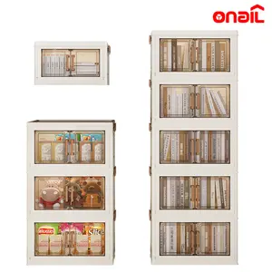 ONAIL  Super large Foldable Storage Box with Lid, Stackable Household Storage Holders with Wheels Organiser