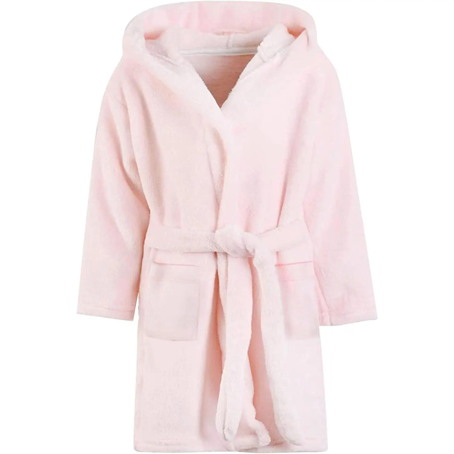 Girls' Animal Print Fleece Bathrobe - 3-4 Years (4T) Hooded Long Sleeve Loungewear, Soft Warm Fuzzy Flannel Sleepwear with 2 Pockets, Slight Stretch, All Seasons, Beach & Family Matching Outfit (for Halloween, Children's Day)