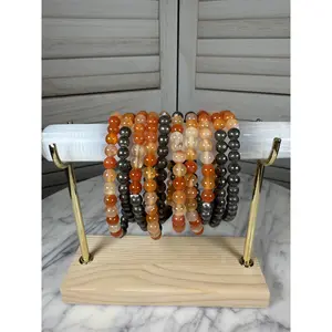 6mm Pyrite/ Carnelian Bracelet