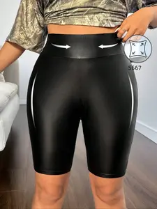 Fashion Y2K hot slim, Fitted and versatile PU Bottom women's shorts