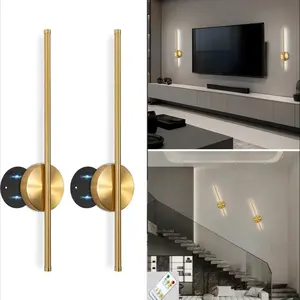 2pcs 50cm minimalist LED charging wall light with simple lines and no wiring, magnetic installation with remote control and stepless dimming, suitable for wall lights in bedrooms, living rooms, corridors, and study rooms, Adjustable Lights