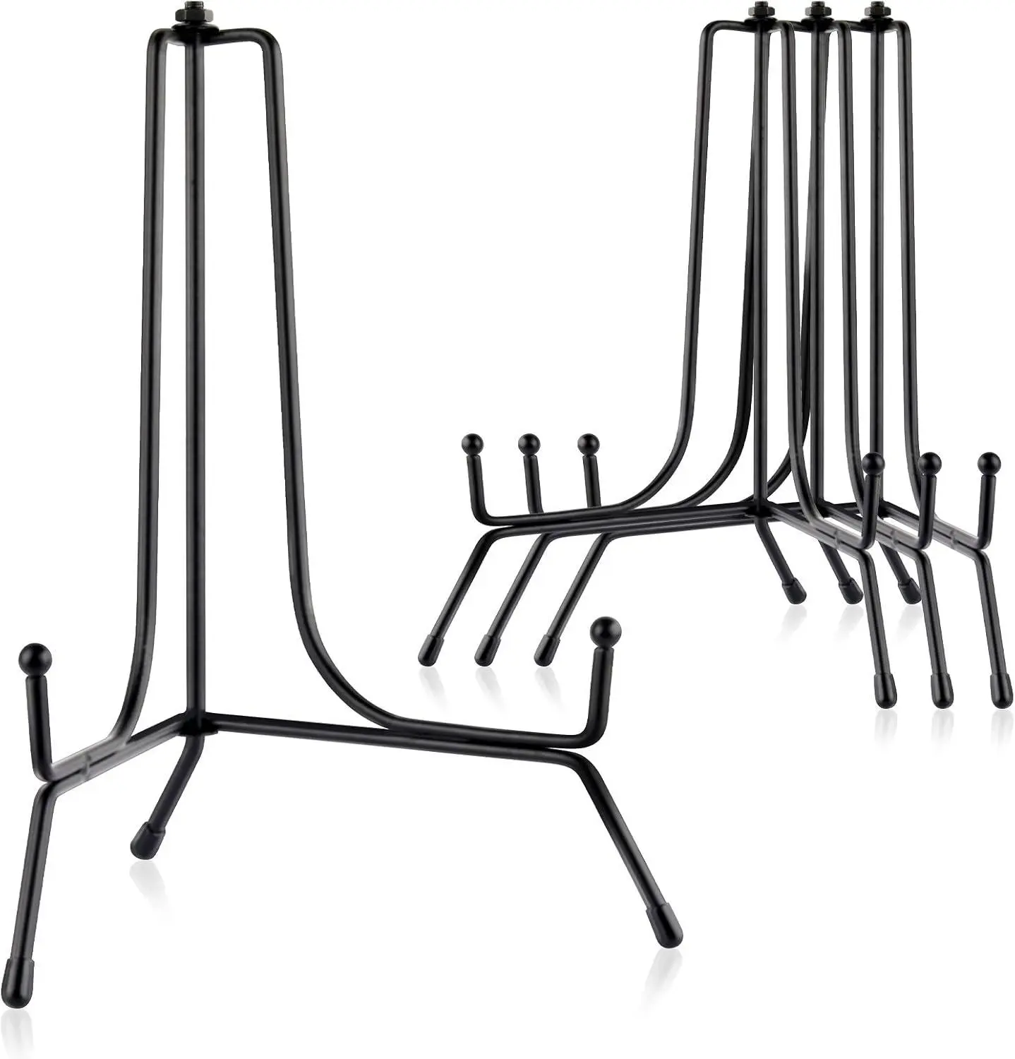 4 Pcs 8 Inch Improved Anti-Slip Plate Stands for Display, Plate Holder Display Stand, Picture Frame Holder Stand, Black Iron Easel Stands for Photo, Decorative Plate, Tablets and Table Art - Home Improvement.