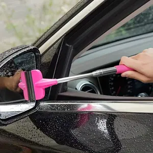 2-in-1 Retractable Portable Wiper: Perfect for Cleaning Car Rearview Mirrors, Gas Station Windows, Shower Glass & Windshields!