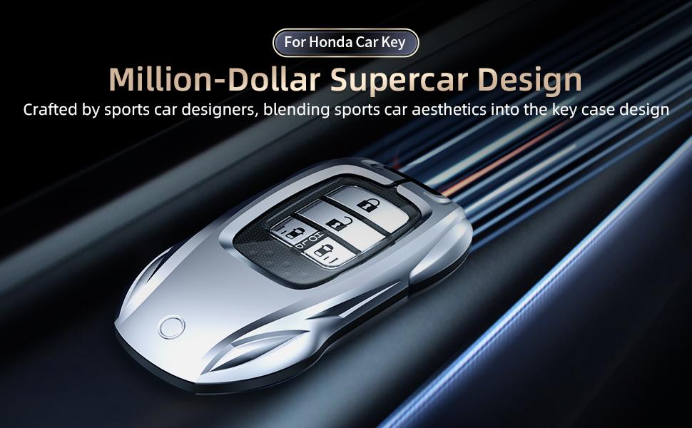 for Honda Key Fob Cover with Keychain - 2025 2024 2023 2022 2021 2016-2020 Civic Accord CR-V Pilot HR-V Ridgeline Odyssey Passport Key Fob Case Protector (Classic Black,For Honda-B)