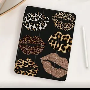 Leopard-Print Lip Design Shockproof iPad Case with Auto Sleep/Wake & Stylus Slot for iPad & Samsung Galaxy Tab Series | Slim Gift Cover