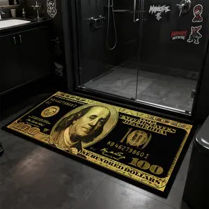 Dollar rug, non-slip rug, Washable runner rugs, Indoor rug, Home Decorative Rug, Hallway Runner Rug, $100 Bill Dollar pattern design, Machine washable, soft floor mat, suitable for corridor, kitchen, bedroom, multiple sizes available