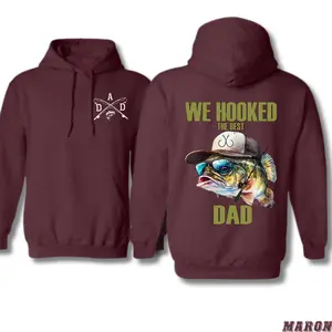 Bass Fishing Hoodie for Dad – Cool Fisherman Graphic Sweatshirt for Men – Perfect Gift for Outdoor Dads and Fishing Lovers
