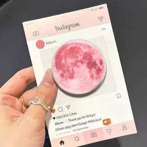 Full Moon Phone Grip: Blue & Pink Moon Magsafe Pop Socket, Celestial Acrylic Griptok