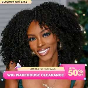 [Clearance Sale] Reshine Afro Curly Wear Go Glueless Human Hair Wigs Pre-cut HD Lace Wigs For Women