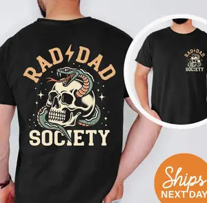 2 slide, Rad Dad Society Shirt, Cool Dad Club Tee, First Father's Day Gift for Dad, Retro Dad Graphic Shirt, New Dad Gift, Fatherhood Apparel, Vintage Dad Tee U4O