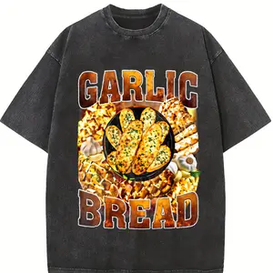 Garlic Bread Vintage Graphic T-Shirt, Funny Food Lover Tee, Retro Bread Meme Shirt, Garlic Bread Lovers Gift, Y2k Style Unisex Streetwear