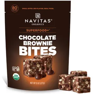 Chocolate Brownie Superfood+ BITES – Power Snacks – All Natural Plant Based – Clean Energy & Nutrition – USDA Organic, Non GMO, Gluten Free, Kosher, Vegan (8oz. Bag 11 Servings)