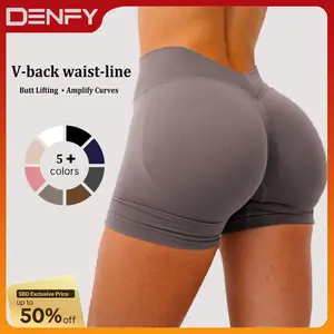 DENFY LJ V-Back Scrunched Shorts for Women Gymwear Yoga Pants for Fitness Gym  Womenswear Bottom Basic Minimalist