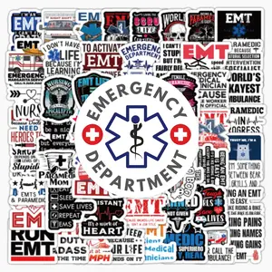 EMT Stickers Pack of 100 Waterproof Vinyl Medical Stickers for EMT Paramedics Fun Medical Stickers for First Responders and Medical Professionals