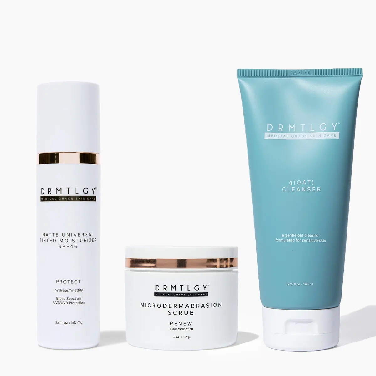 Enhanced Skin Collection - Matte Universal Tinted Moisturizer SPF 46, Microdermabrasion Scrub, g(OAT) Cleanser Enhanced Skin Collection - Matte Universal Tinted Moisturizer SPF 46, Microdermabrasion Scrub, g(OAT) Cleanser