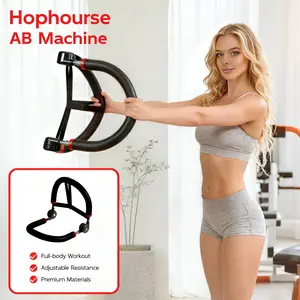 HOPHORSE Ab & Core Exercise Machine,Home Gym Sit Up Trainer,Adjustable Automatic Rebound,4 Resistance Levels,Core Workout Equipment with Resistance Bands