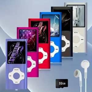 MP3 Player PLUS 32GB Memory Card Noise Isolation Headphone Volume Control Music Video Image Recording Reading USB Portable Media Player - Multiple Colors Available -1pc