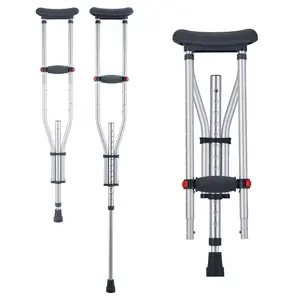 VEVOR Underarm Crutches, 13-Level Height Adjustable Underarm Walking Crutches, Lightweight Aluminum Crutches for Adults Teenager - with Soft Underarm Pad for Leg Injury Surgery Disabled, 1 Pair 300LBS