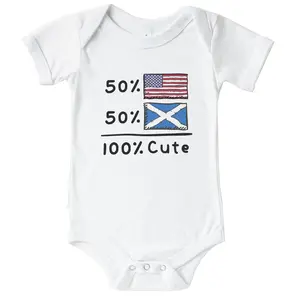 50% American 50% Scottish 100% Cute Scotland USA Flags One Piece Baby Bodysuit