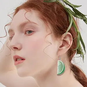 3D Lemon Earrings for Women Charm Lemons Drop Dangle Earrings Cute Statement Fruit Earring Jewelry