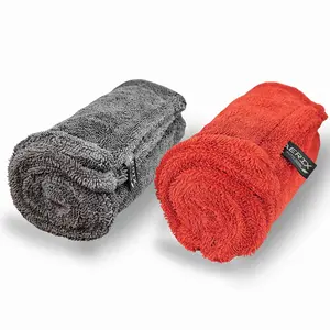 AERIX AUTO CARE TM  Advantage Line 2-in-1 Dual Towel Car Drying System – 1000 GSM 80/20 Blend Japanese Microfiber – 16x24 Ultra Plush, Scratch-Free, Streak-Free Professional Grade Quick Absorb Cloths for Paint, Glass, Ceramic Coatings & PPF