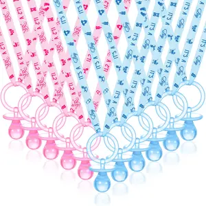 Acrylic Baby Pacifier Necklace Set, Newborn & Infant Baby Shower Party Gift, Cute Design for Boys & Girls, Cielito Lindo Soother Sleep Aid Pendant