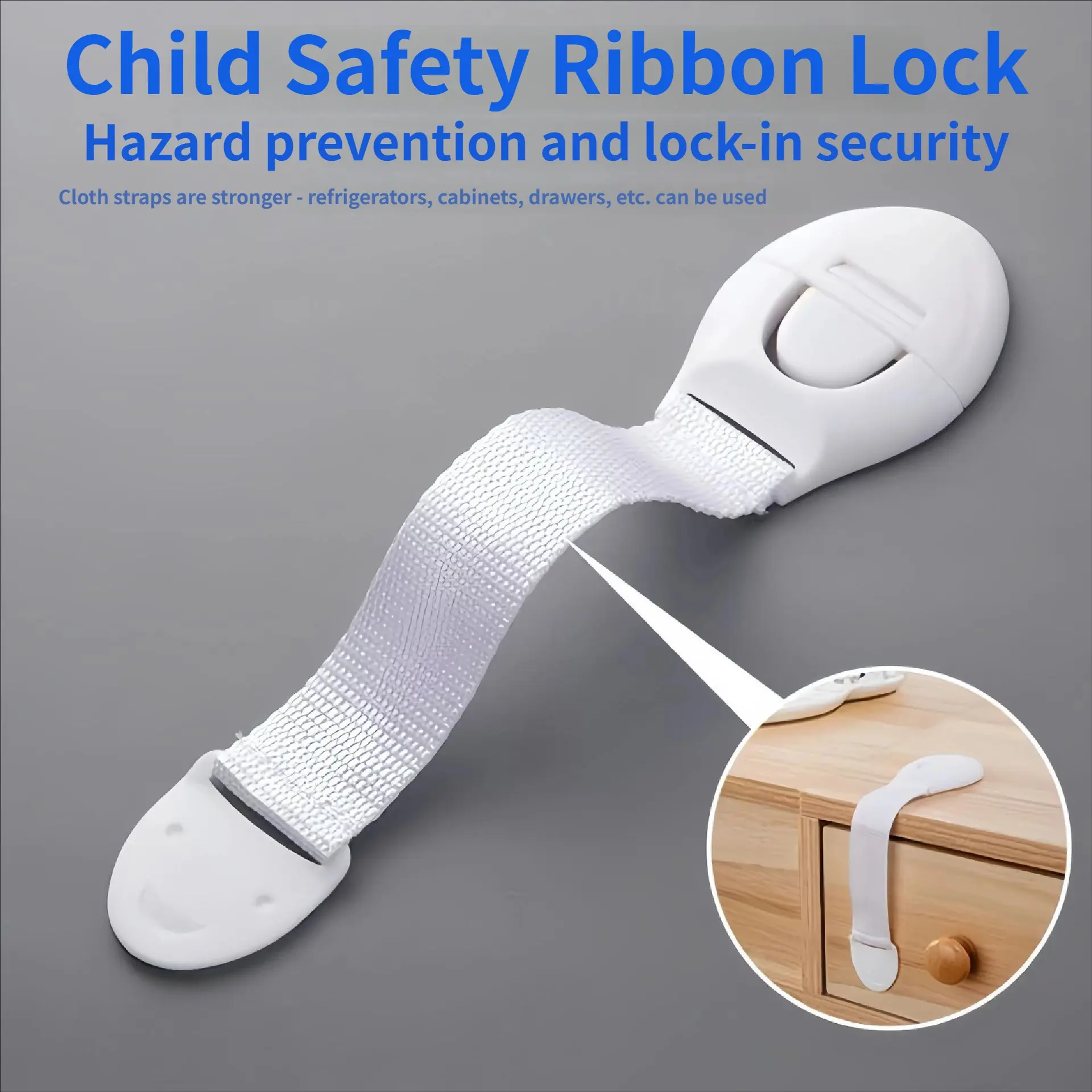 Child Safety Cabinet Lock Set (10 Pieces), Oven Refrigerator Drawer Door Toilet Locks, Baby Protection, No Screws, 8 Inch