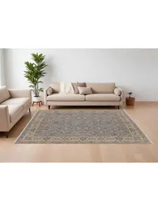 HomeRoots 566772 Fringe Area Rug - 9x13 ft. Giant Wool Oriental Hand-Knotted Tan & Gray Rectangle Household Carpet, Fringe Area Rugs, Giant Area Rugs