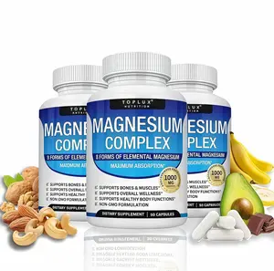 3 Piece Toplux Magnesium Complex LH 8 Essential Magnesium Supplement