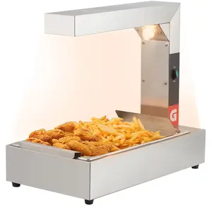 【GARVEE】French Fry Warmer, 750W Commercial Heat Light Food Warmer, Electric Food Warmer with Free-Standing Warming Light, Countertop Fries Food Warmer for Parties Kitchen Restaurant Buffe