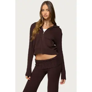 Lula Cable Knit Zip Up Hoodie