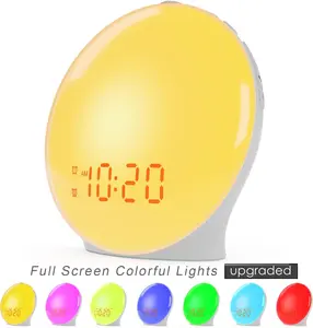 Wake Up Light Sunrise Alarm Clock for Kids Heavy Sleepers Bedroom with Sunrise Simulation Sleep Aid Dual Alarms Snooze Nightlight Daylight 7 Natural Sounds Ideal for Gift