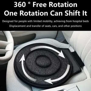 360-degree rotating seat cushion: Anti-slip rotating memory foam car seat cushion for the elderly or those with limited mobility