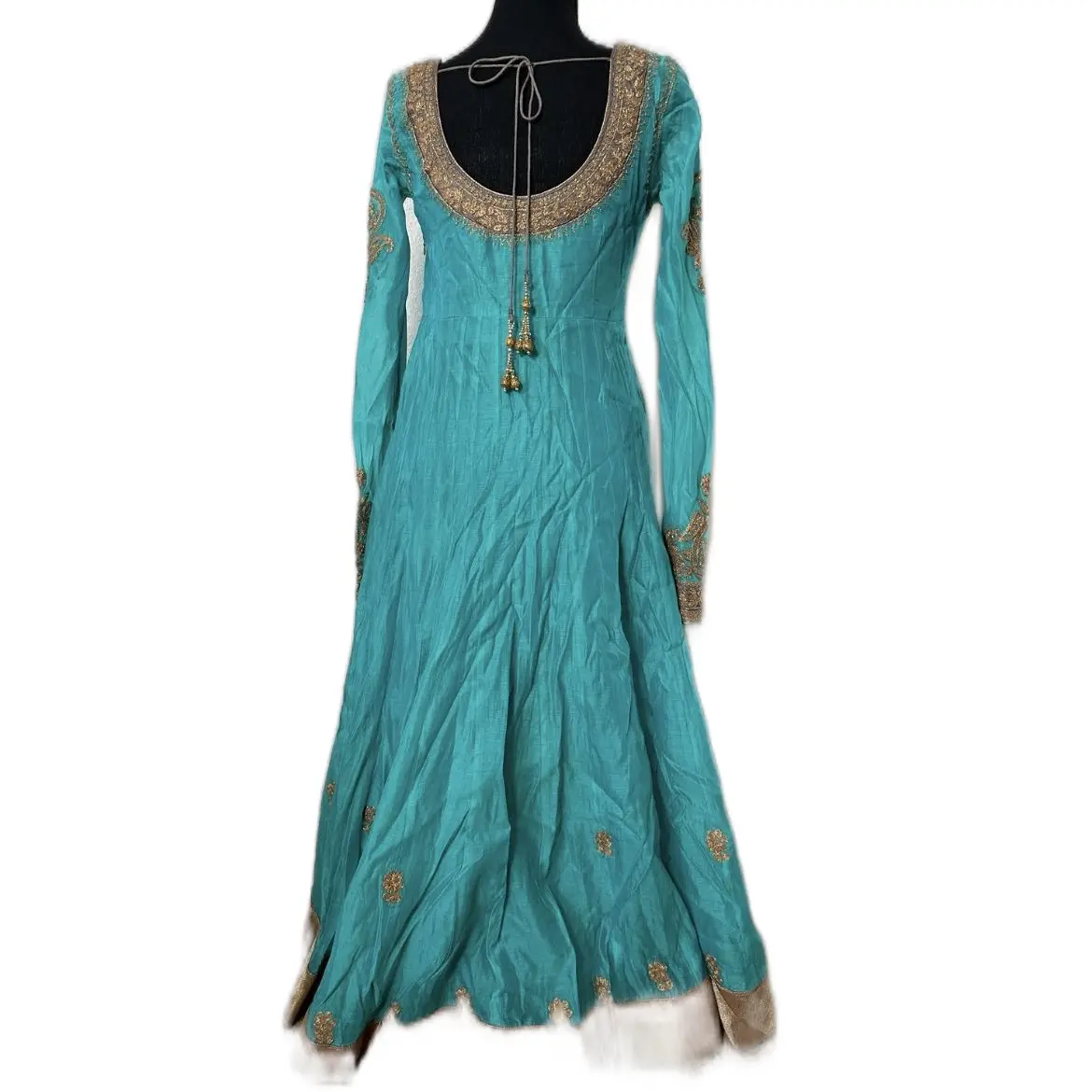 Traditional Turquoise Dress and Bronze Saree for Women