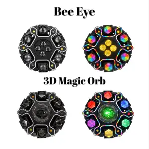 Bee Eye + 3D Magic Orb XNK 200W RGBW DMX512 Moving Head DJ Lights 12-Arm Bee Eye & 3D Magic Orb Stage Disco Party Lights with Strobe, DMX512 Sound-Activated for Home Party, Club, Wedding