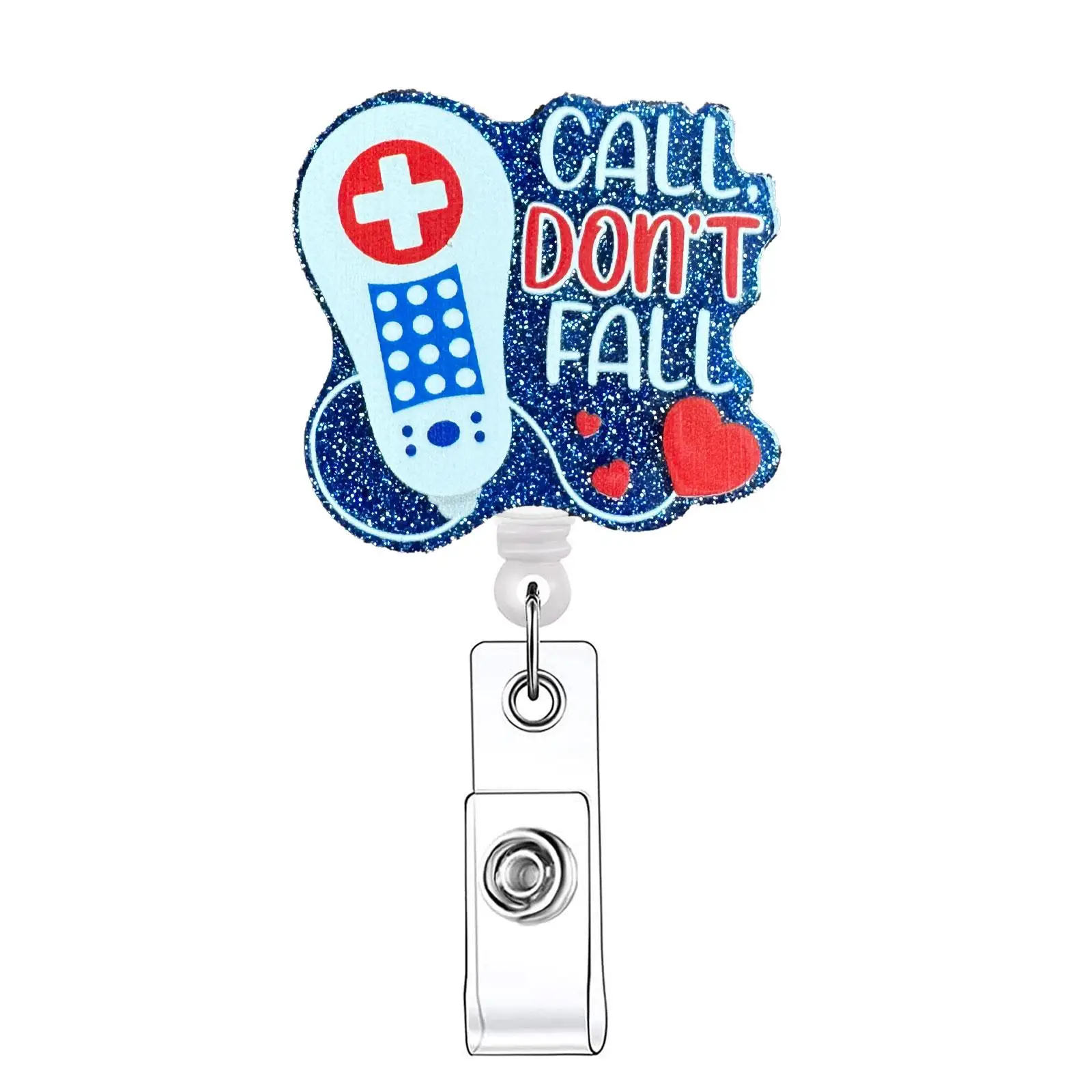 Funny Call Themed Badge Holder, 1 Count Retractable Badge Reel, Creative ID Badge Holder with Clip for Nurse Doctor Student Volunteer Employee