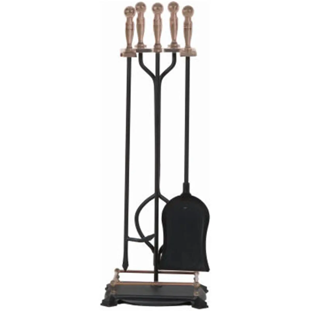 212 MAIN 5-Piece Antique Brass Fireplace Tool Set with Shovel & Poker, 11.5 lbs, for Outdoor Fire Pits, Fire Pit Outdoor Essential