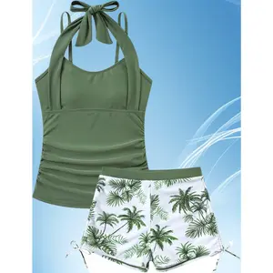 Girls Tankini Swimsuit 2 Piece Halterneck Bathing Suit for Teens Size 7-16