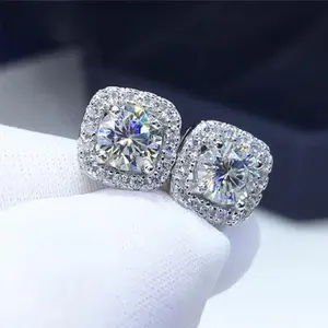 【High-end | Must be】Effortless Luxury S925 Silver Premium Moissanite Combination Stud Earrings - New Launch, 0.3ct/0.5ct/1ct/2ct | All-Occasion | Gift for Him & Her | Genuine Cert | dealsforyoudays gift Ear Studs