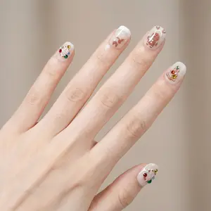 Christmas Nail Stickers, Gingerbread Man, Snowman & Bear Embossed Nail Art Decals | Easy DIY (383)