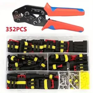Car Waterproof Connector Set, 352-Piece 1/2/3/4-Hole Terminal Plug Kit, Waterproof Wire Connectors for Car, Motorcycle, Truck and Boat, Quick Connector