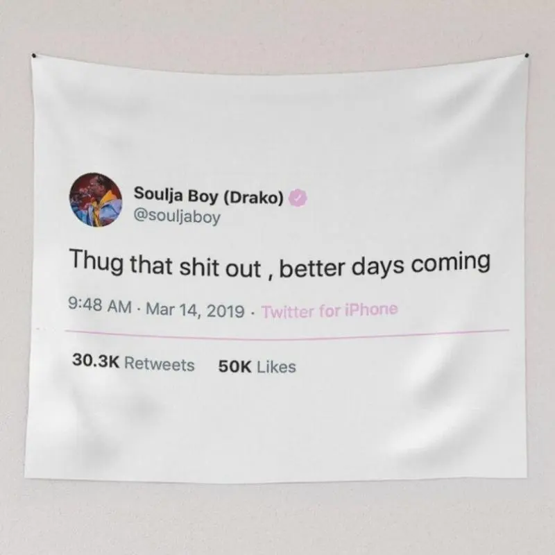Tapestry  Tapestry Viral Social Media Quote Tapestry, Trendy Text Art for Bedroom, Living Room, Dorm - Soft Polyester Velvet Fabric, Easy Hang, Ideal Valentine'S Gift