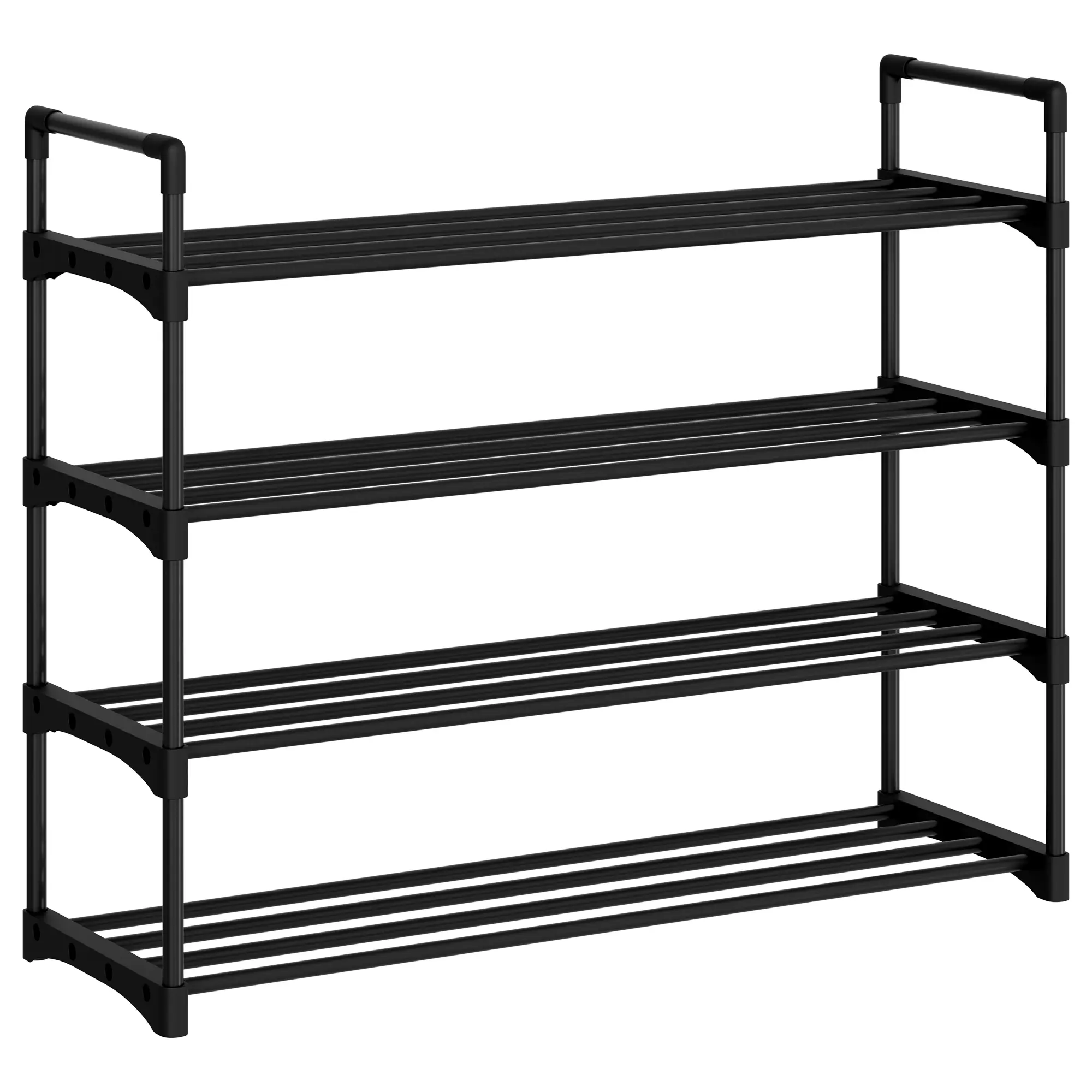 Garvee Stackable Shoe Rack Organizer – Adjustable 4/3/6-Tier Metal Shelving with Rolling Mesh Shelves, Holds 20-36 Pairs – Versatile Upright or Upside-Down Design for Entryway, Closet, Bedroom, Dorm or Mudroom – Space-Saving, Sturdy, Easy to Move