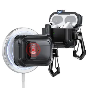 Toocki 2Pack for AirPods Pro Case (2023/2022/2019, 2nd/1st Gen), Compatible with Airpods Pro 2 (USB-C/Lightning Cable), MagSafe Ready, Magnetic Lid Lock, Full Drop Protection Cover with Lanyard, Black