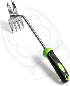 Vegetable Garden Weed Puller Tool, Heavy Duty Stainless Steel Hand Weeder for Raised Beds, Lawn, Yard & Deep Root Removal