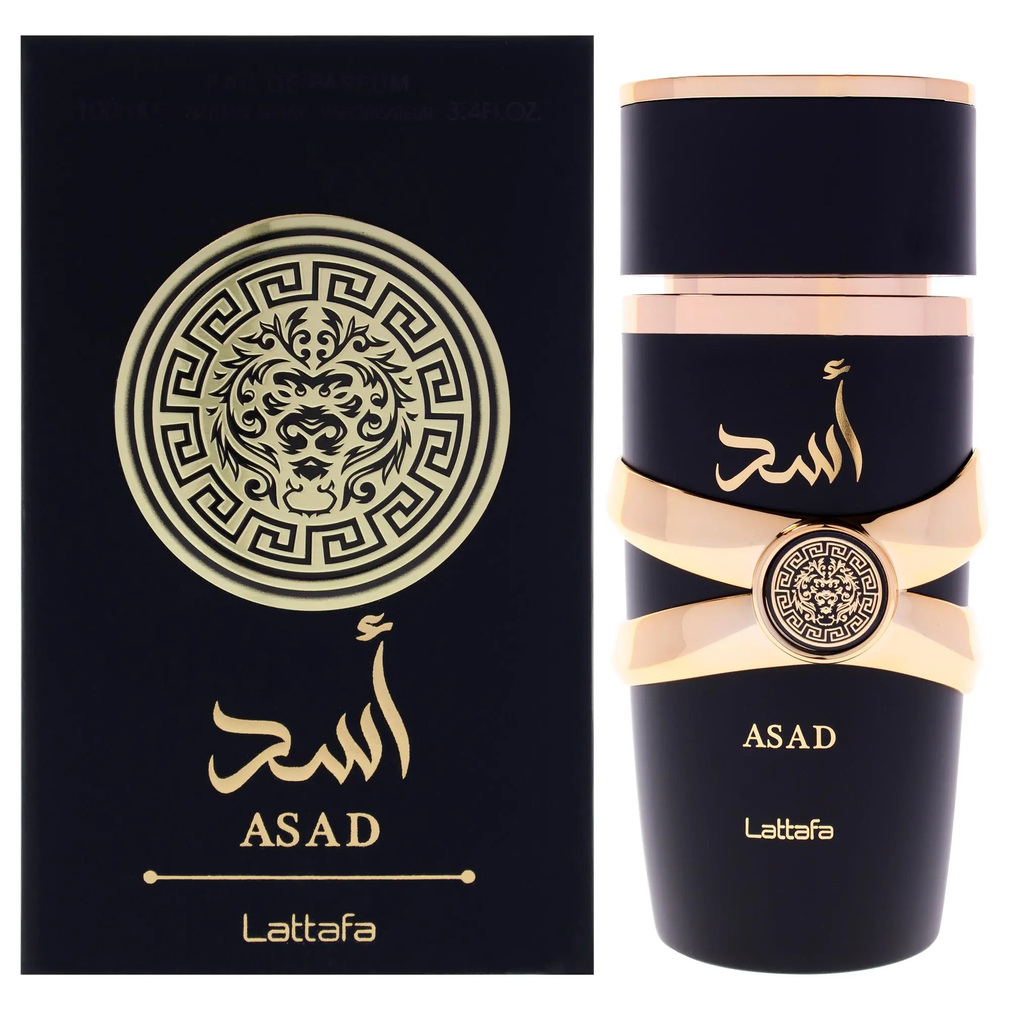 Lattafa Asad Eau De Parfum for Men — Black Pepper, Pineapple, 3.4 oz (100 ml) | unisex amber woody cologne, lattafalong-lasting bergamot cologne, patchouli, black pepper perfume, coffee, perfume, iris, black pepper, coffee perfume