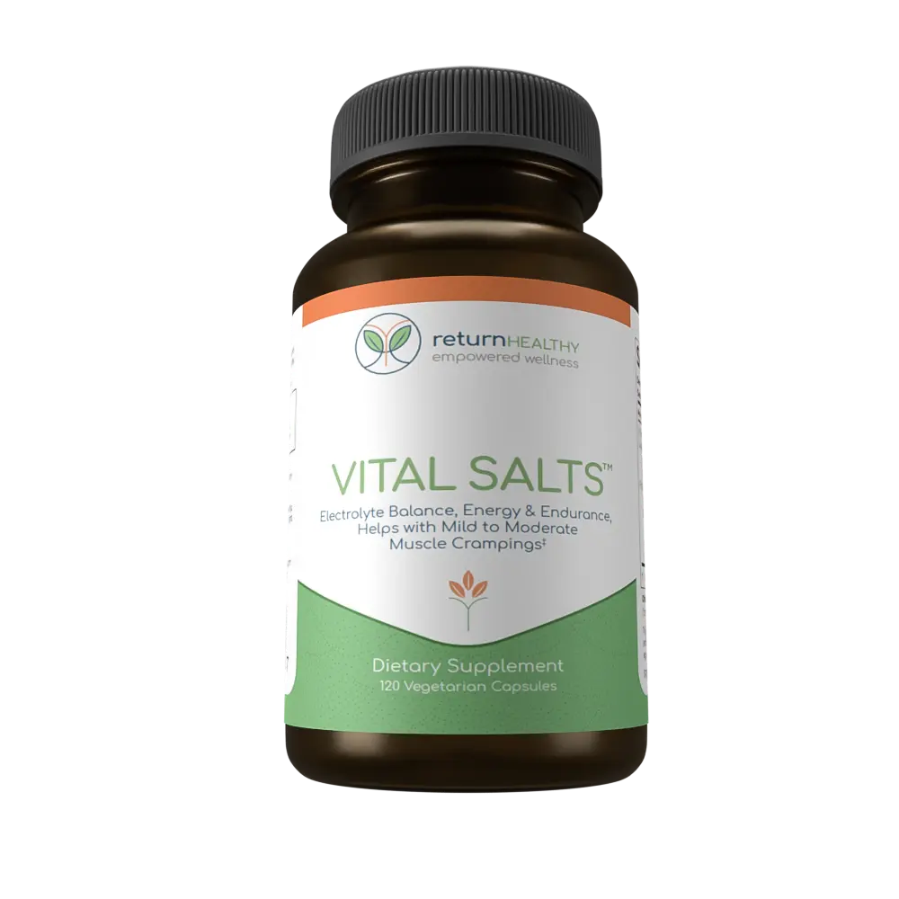 Vital Salts, Electrolyte Salts for Energy and Endurance, Sodium Chloride, 120 Salt Capsules - Return Healthy