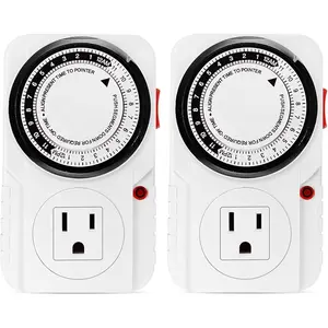 24 Hour Plug-in Mechanical Timer, Timer for Electrical Outlets Grounded Aquarium, Grow Light, Hydroponics, Pets, Home, Kitchen, Office, Appliances,Light Timer for Indoor Lighting,Christmas Countdown,Christmas Gifts