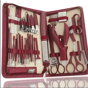 Deluxe 42-Piece Multi-Functional Stainless Steel Manicure Set - Professional Daily Care Kit for Women w/Leather Zipper Storage Case, Nail Art Tools, Cuticle Nippers, Scissors, Ear Spoon, Clippers (Travel, Holiday Gift)